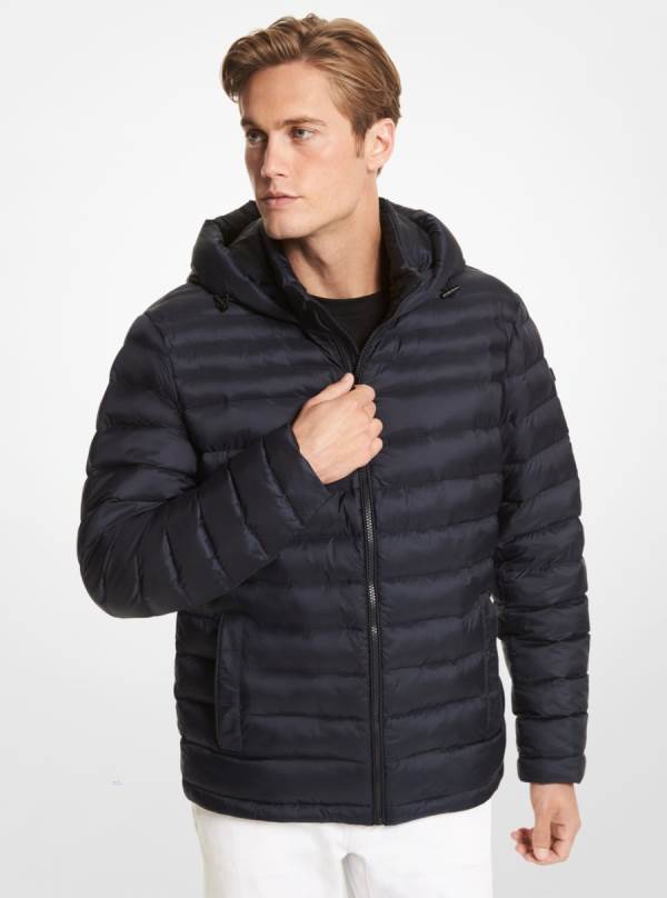 Panske Bundy Michael Kors Packable Quilted Puffer Indigo - Oblecenie Michael Kors Lacne | AELBS-4123